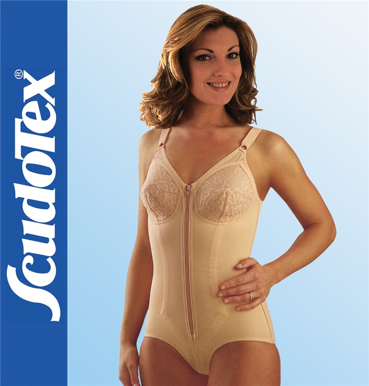 BODY CORSET "COTTON FORM"  WITH ZIP CUP C - BEIGE