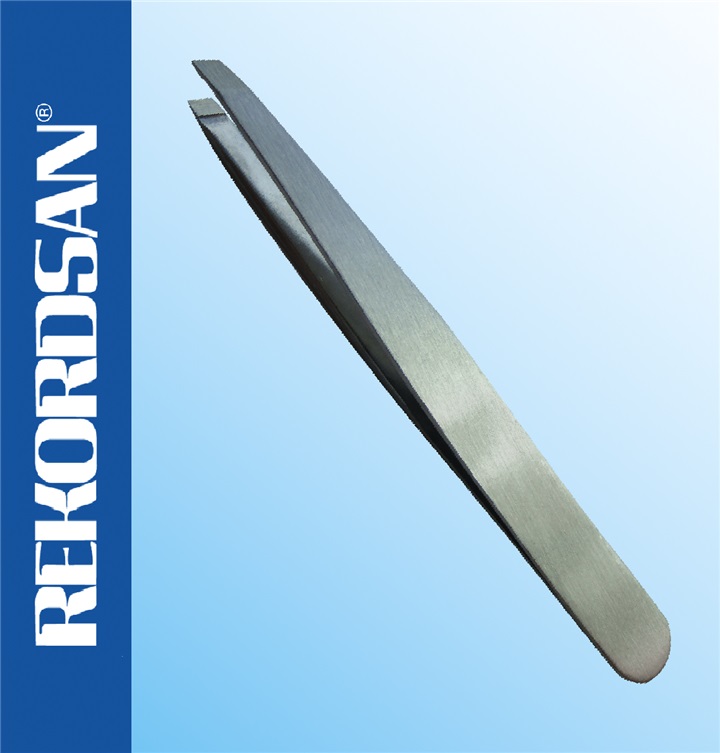 OBLIQUE EYEBROWS TWEEZERS, INOX