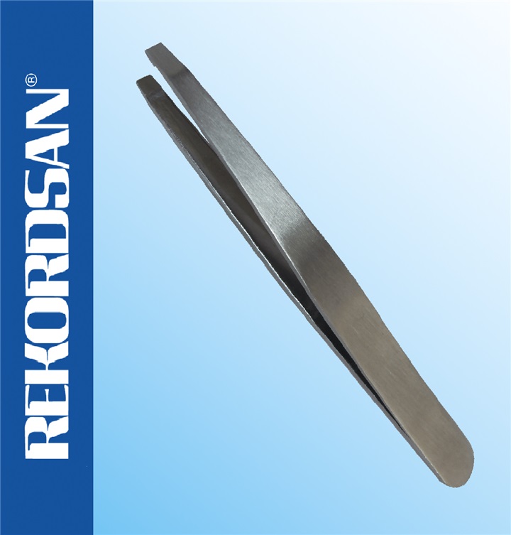 STRAIGHT EYEBROWS TWEEZERS, INOX 