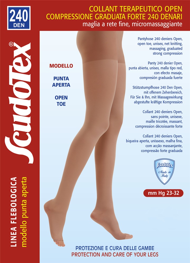 PANTYHOSE 240 DENIERS FLEBOLOGY LINE OPEN TOE